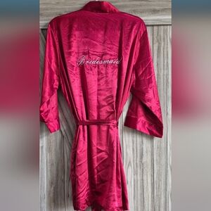 Bridesmaid Satin Robe in Red